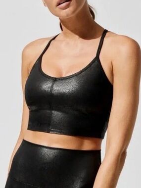 🖤 Carbon38 Black Shimmer Longline Sports Bra - Size S 🖤